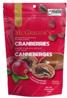 CANNEBERGE ENROBÉ A SAVEUR DE CHOCOLAT 200G - BOITE DE 12MCX