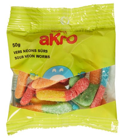 Vers Neon Sur 8 x 50g (AKRO) (1.69 UNITÉ)