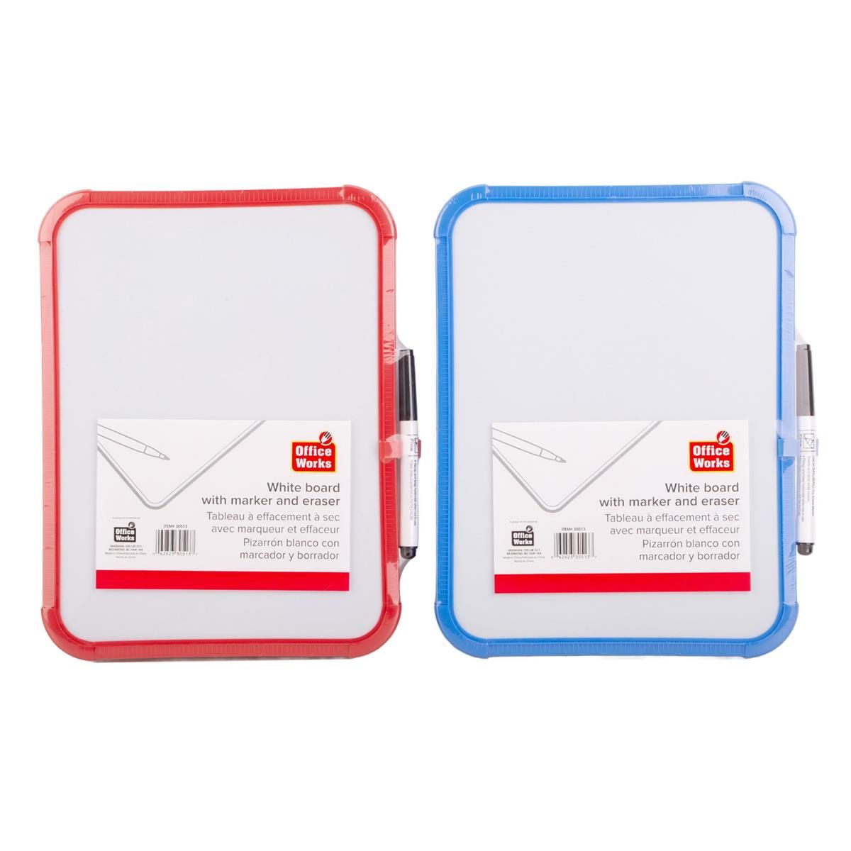 TABLEAU BLANC AVEC EFFACE ET MARQUEUR 11X 8.5 PO