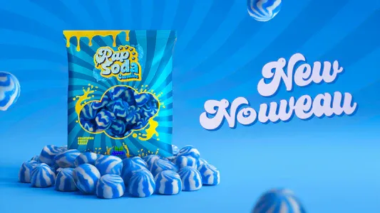 RAP SODA BONBONS FRAMBOISE BLEUES 24 X150GR (2.50$ UNITÉ)