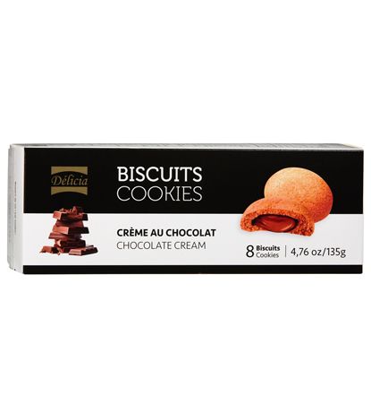 Biscuits farcis à la crème de Chocolat (Délicia) 18X 135GR