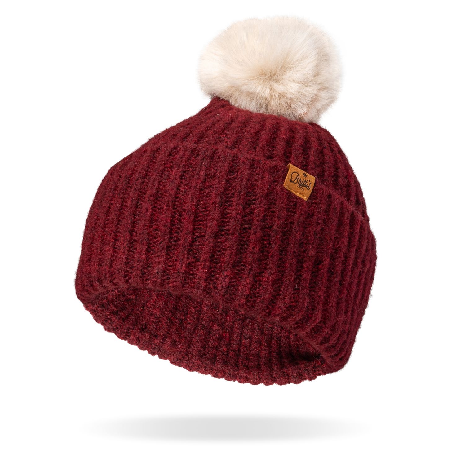 BONNET BRITT'S KNITS AVEC POMPOM BOURGOGNE