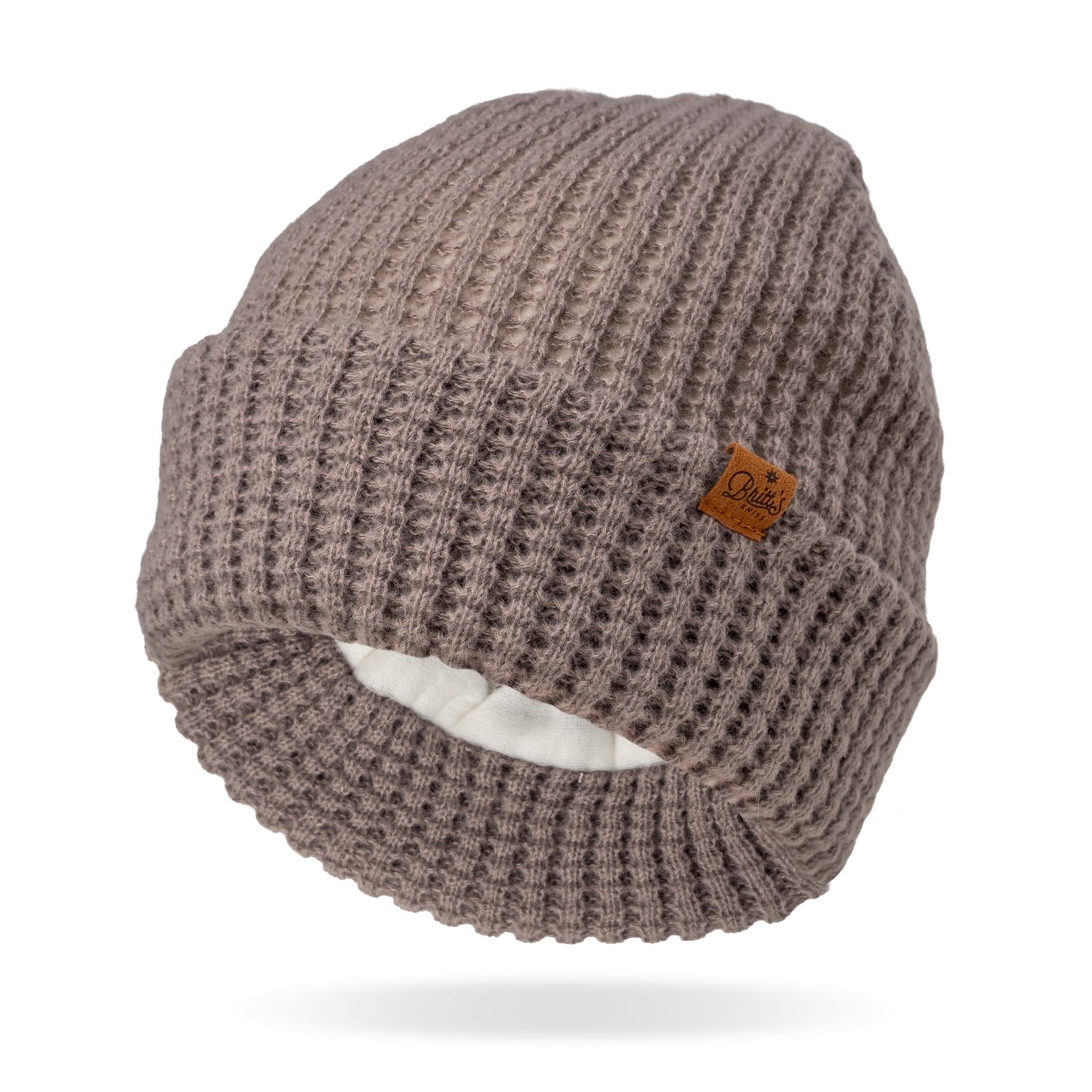 BONNET EN MAILLE GAUFRÉ GRIS