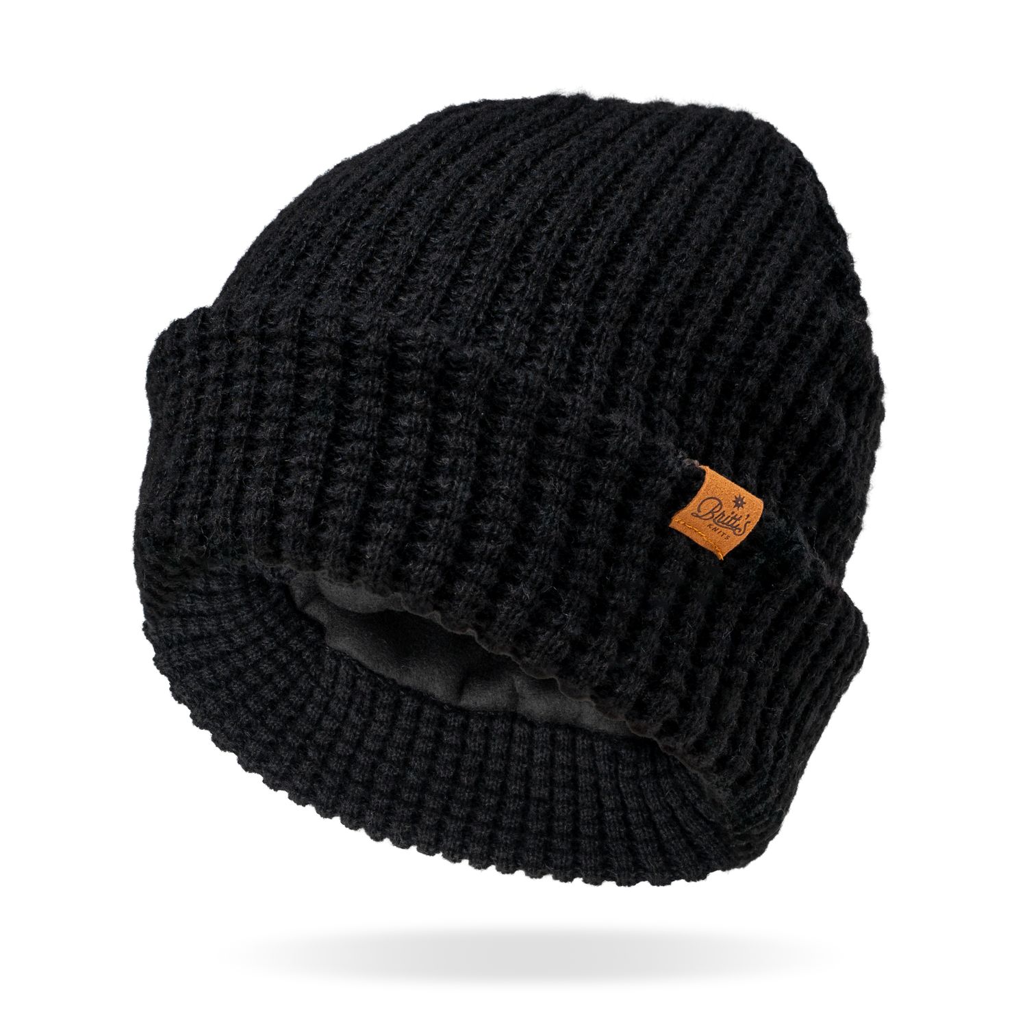BONNET EN MAILLE GAUFRÉ NOIR