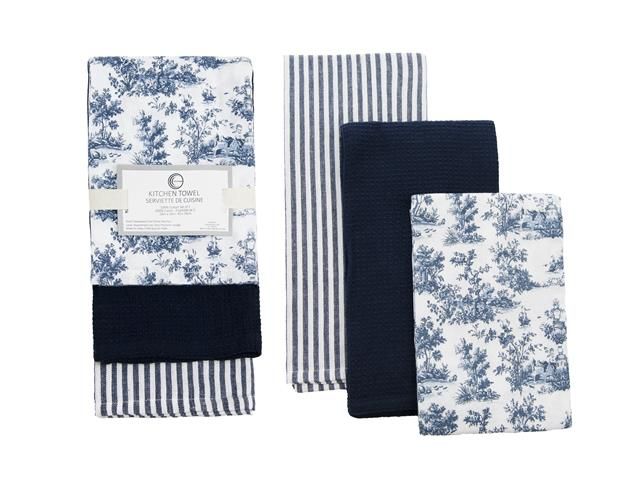 ENSEMBLE DE SERVIETTES DE CUISINE EN PAQUET DE 3 (IMPRIMÉ, RAYURES, UNI)