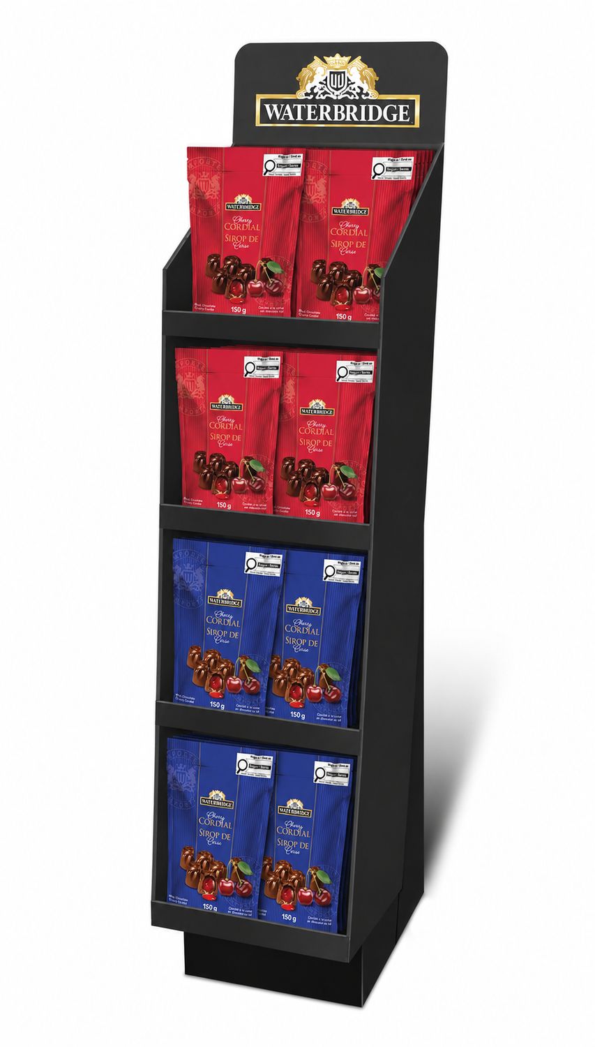 PRÉSENTOIRE DE CERISE ENROBÉE DE CHOCOLAT NOIR ET AU LAIT (90 MCX)