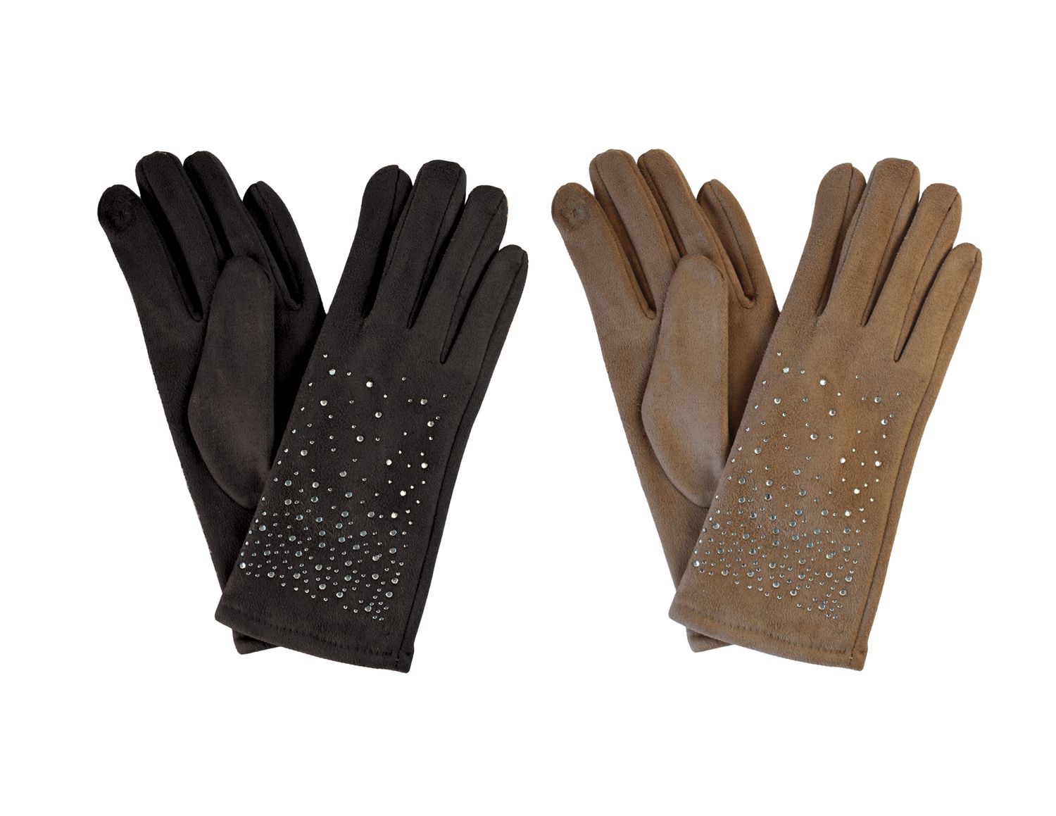 GANTS EN DAIM ORNÉS DE BIJOUX