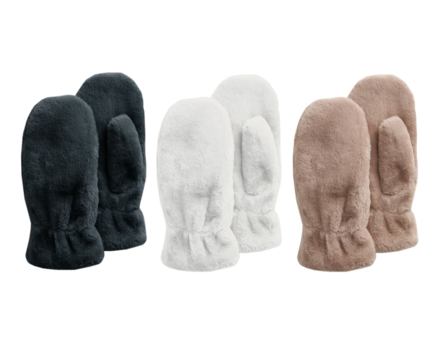 MITAINES EN FAUSSE FOURRURE ULTRA DOUCES AVEC DOUBLURE EN PELUCHE