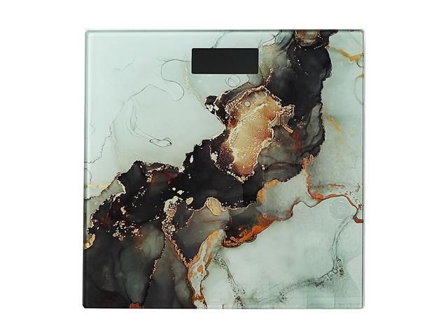 PESÉE NUMÉRIQUE EN VERRE (CARRÉ – MARBRAGE NOIR &amp; OR)