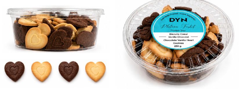 BISCUITS COEUR VANILLE ET CHOCOLAT 10 X250 GR