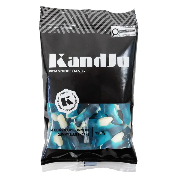 Sac peg requins bleus gommeux 125g