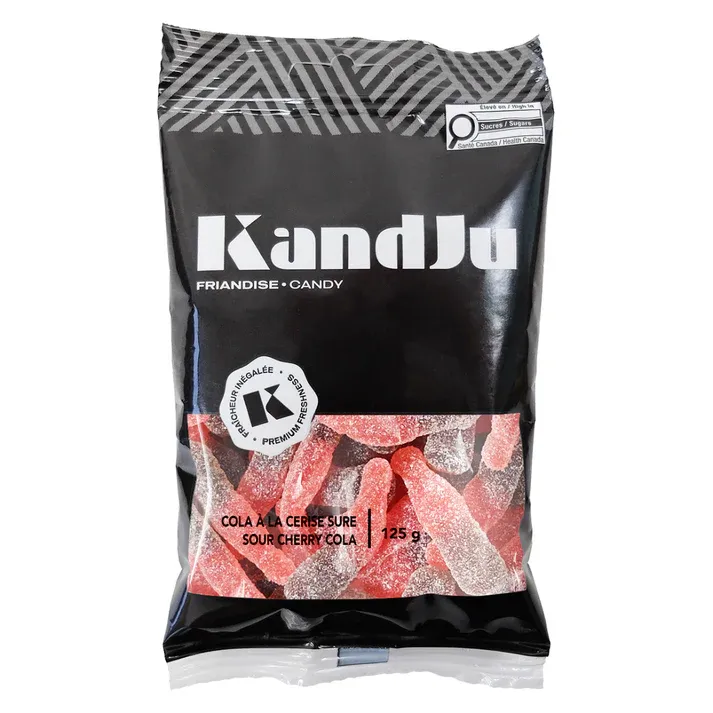 Sac peg bouteille cola à la cerise sure 125g