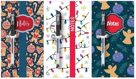 (PREB XM )CALEPIN DE NOTE 3 ASST (PAIN ÉPICE,LUMIERE, ANGE) NOEL