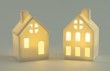 (PREB XM )PRÉSENTOIR MAISON CÉRAMIQUE AVEC LED 8MCX