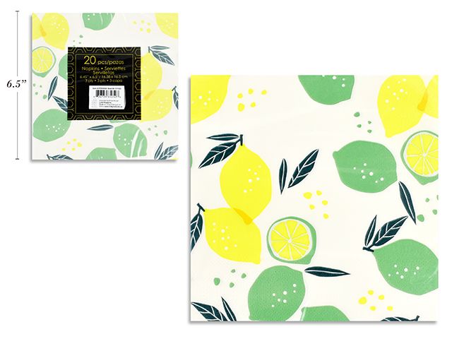 SERVIETTE DE TABLE 13X13 20 MCX CITRON(D3-3)