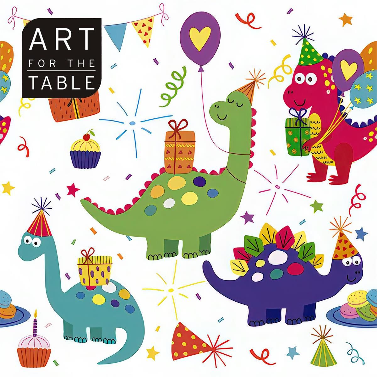 SERVIETTES DE TABLES 13X13 PQ20 DINO(D3-6)
