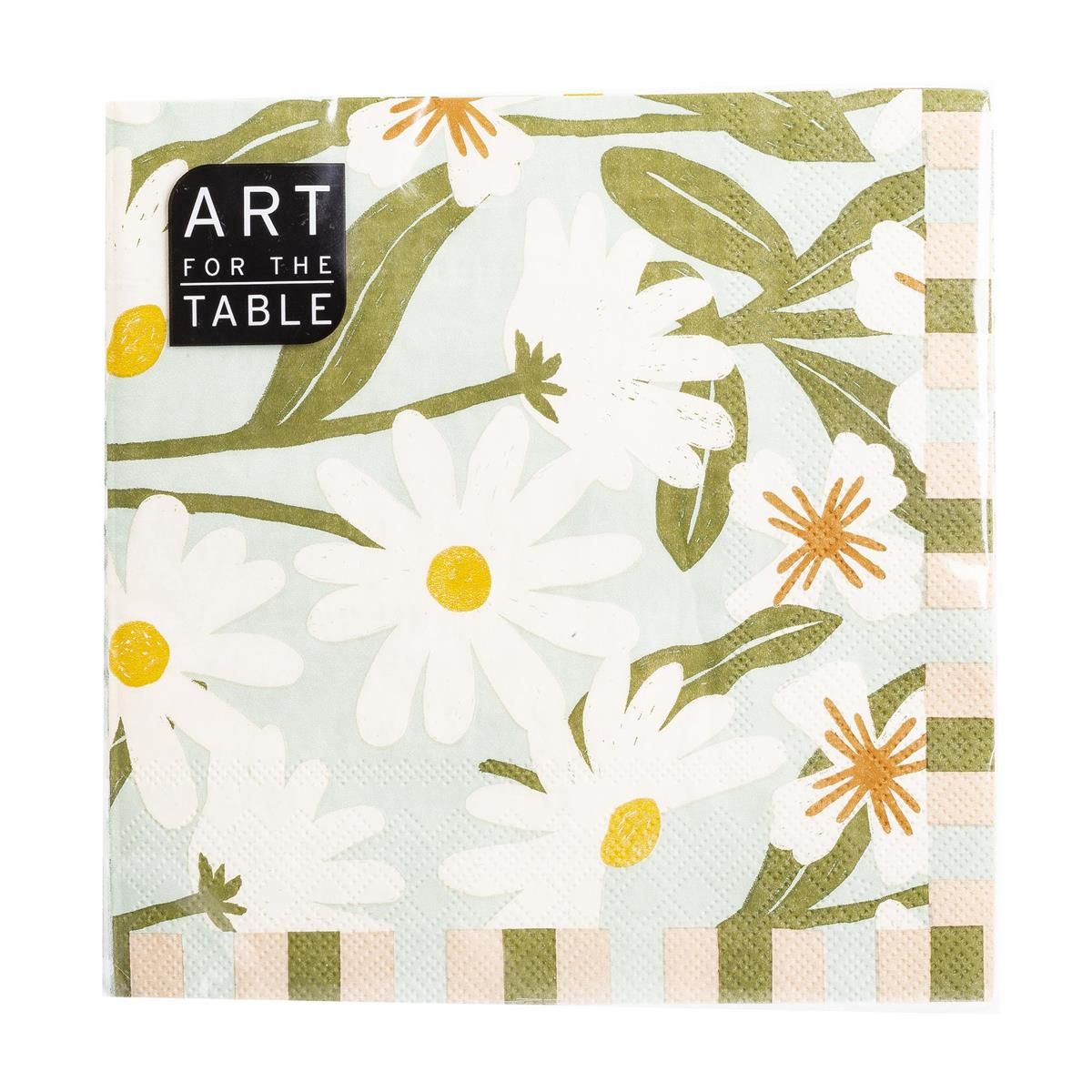 SERVIETTES DE TABLES 13 X 13 PQ20 FLEUR BLANCHE(D3-7)