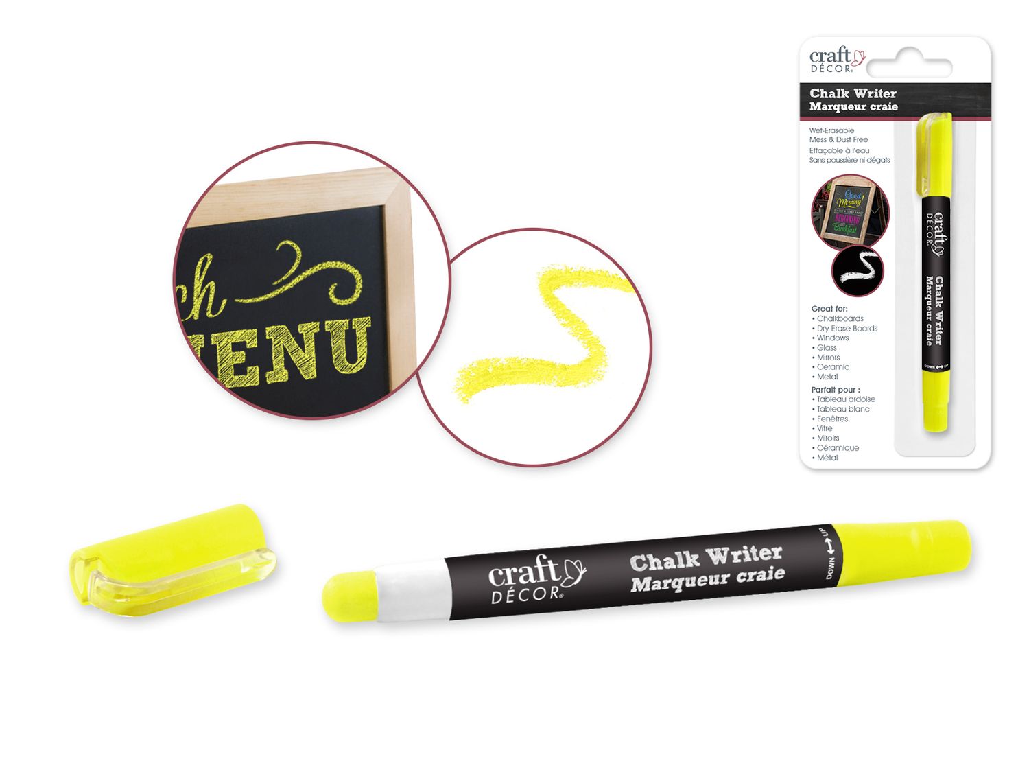 MARQUEUR CRAI POUR TABLEAU JAUNE NEON(K4-3)