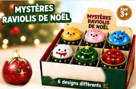 SQUISHY NOEL DUMPLING MYSTERE  (PRÉSENTOIRE DE 6)