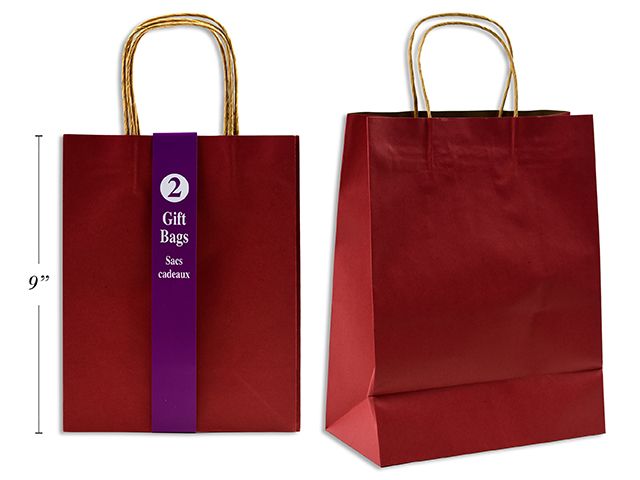 SAC CADEAU MEDIUM KRAFT ROUGE PQT DE 2 (SV)