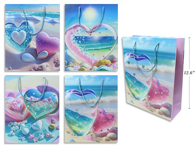 SAC CADEAU LARGE COEUR OCÉAN (SV)