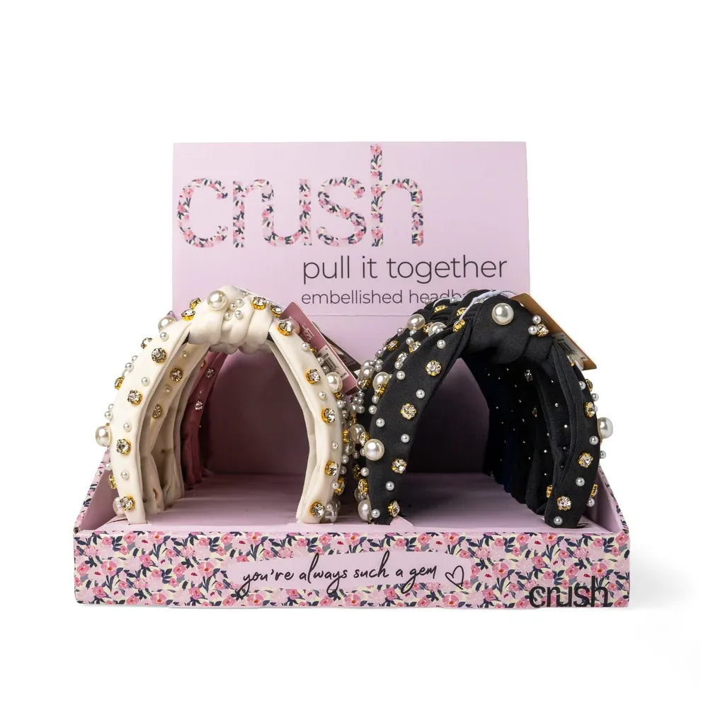 CRUSH Bandeau orné de perles pésentoir de 12