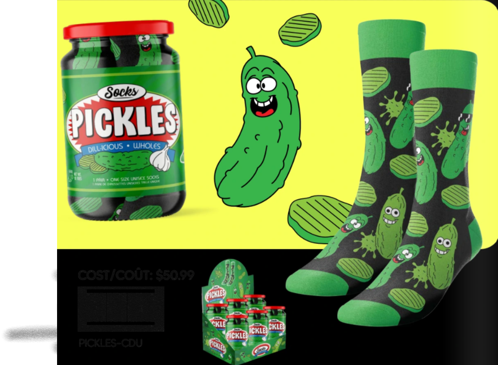(ML)PRESENTOIR CHAUSSETTES CORNICHONS