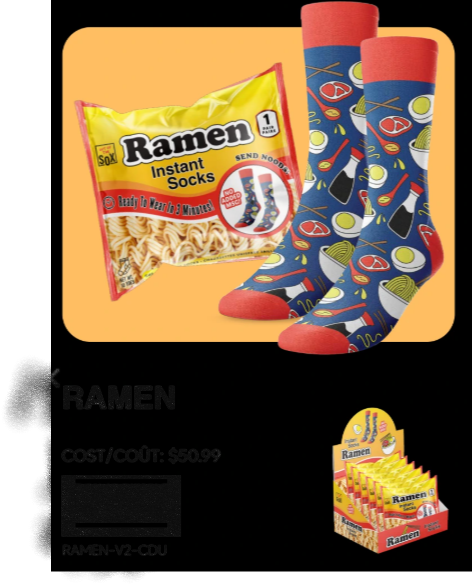 (ML)PRESENTOIR DE CHAUSSETTES RAMEN