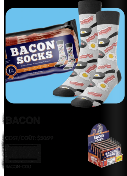 (ML)PRESENTOIR CHAUSSETTES BACON
