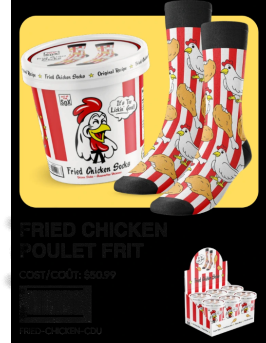 (ML)PRESENTOIR CHAUSSETTES POULET FRIT