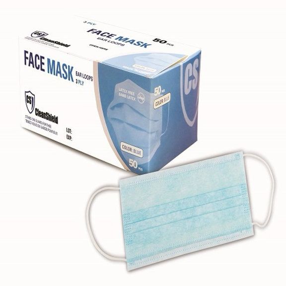 MASQUES BLEU JETABLE 3 PLIS BTE 50