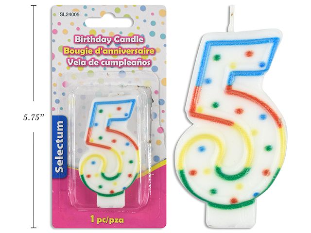 CHANDELLE D'ANNIVERSAIRE NUMÉRIQUE # 5(L5-4)