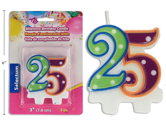 CHANDELLE D'ANNIVERSAIRE NUMERIQUE # 25 (L5-1)
