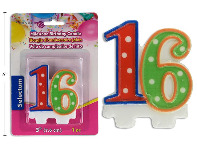 CHANDELLE D'ANNIVERSAIRE NUMERIQUE # 16 (L5-1)
