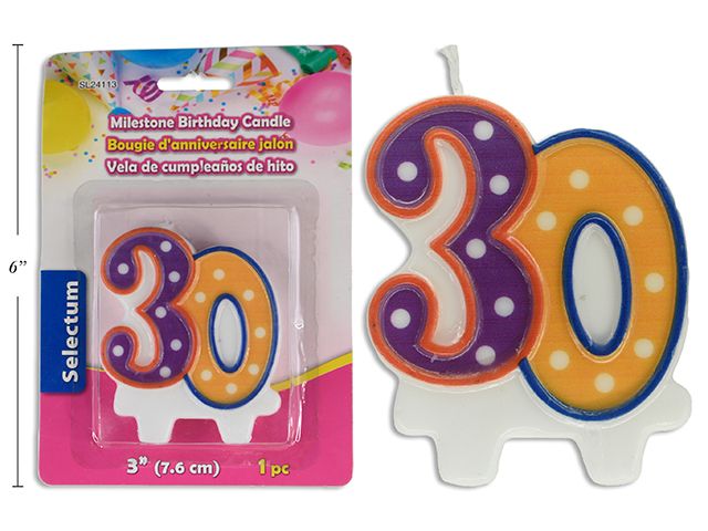 CHANDELLE D'ANNIVERSAIRE NUMERIQUE # 30 (L5-1)