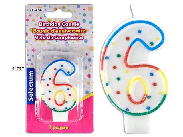 CHANDELLE D'ANNIVERSAIRE NUMERIQUE # 6(L5-4)
