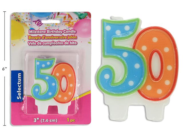 CHANDELLE D'ANNIVERSAIRE NUMERIQUE # 50 (L5-1)