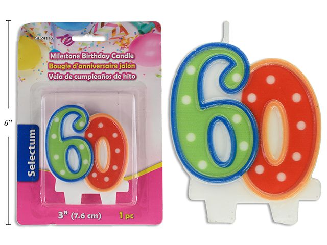 CHANDELLE D'ANNIVERSAIRE NUMERIQUE # 60 (L5-1)