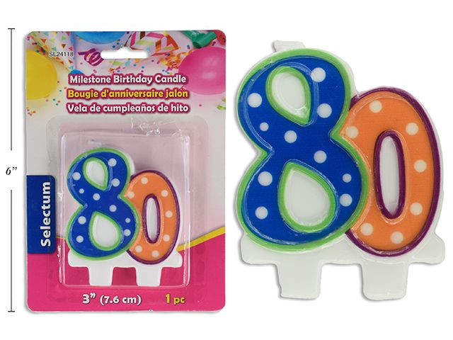 CHANDELLE D'ANNIVERSAIRE NUMERIQUE # 80 (L5-2)