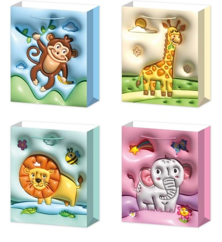 SACS CADEAUX ENFANTS MOYENS (ANIMÉ) METALIQUE (C6-7)