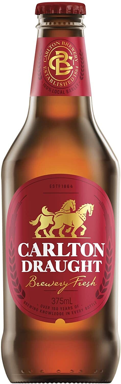 Carlton Draught Bottles 375mL x 24 pack