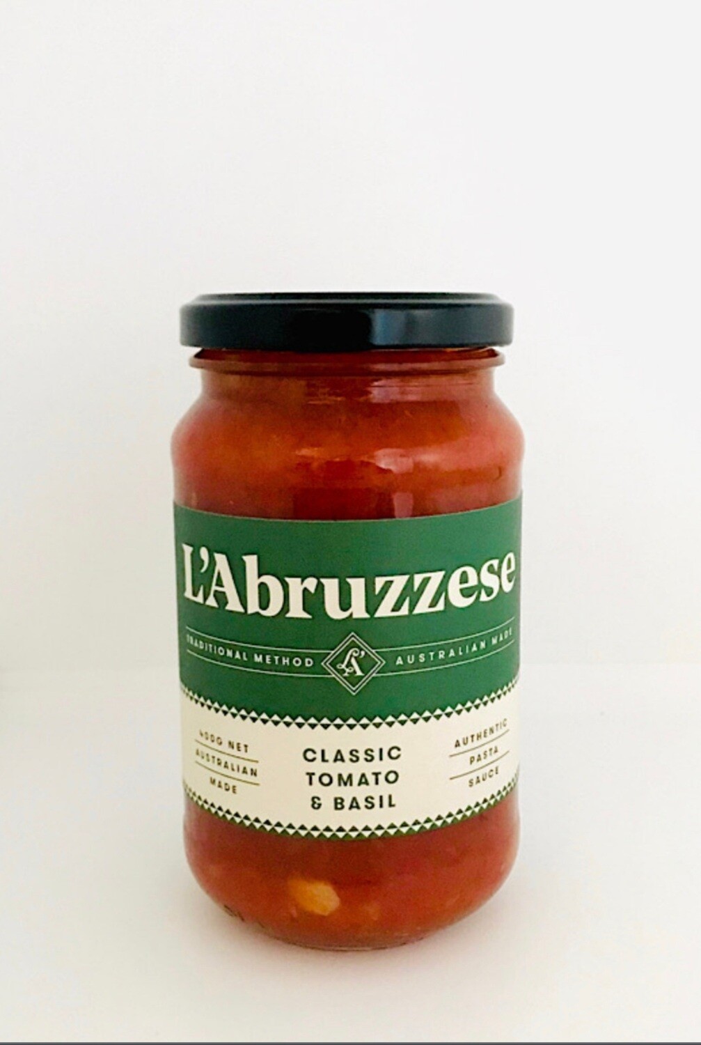 L'Abruzzese Artisan Tomato Sauce - Classic Tomato and Basil 400g
