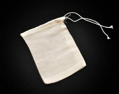 5 x Large Cotton Reusable Empty Tea Bags - Healthy washable herbal infuser
