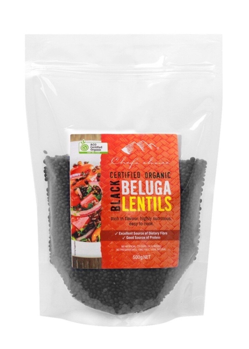 Chef's Choice Organic Black Beluga Lentils 500g