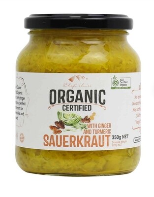 Chef&#39;s Choice Organic Sauerkraut with Ginger and Turmeric 350g