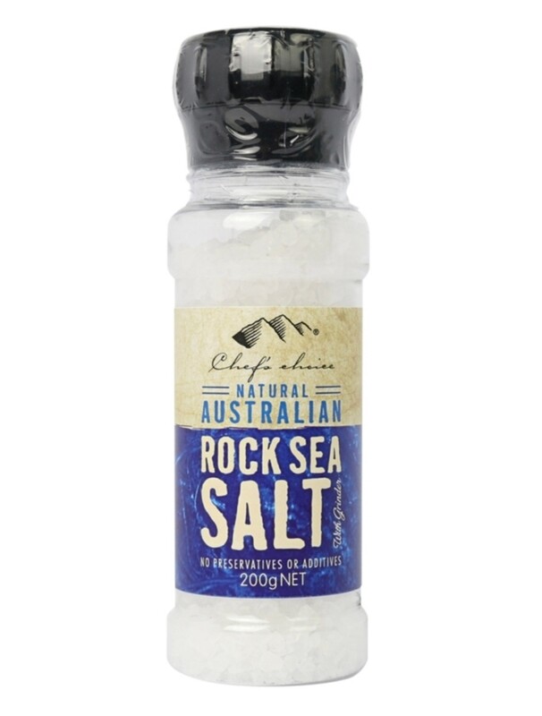 Chef&#39;s Choice Natural Australian Rock Sea Salt with Grinder 200g
