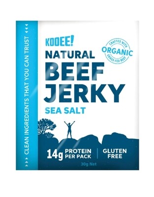 Kooee Natural Organic Beef Jerky Sea Salt 30g