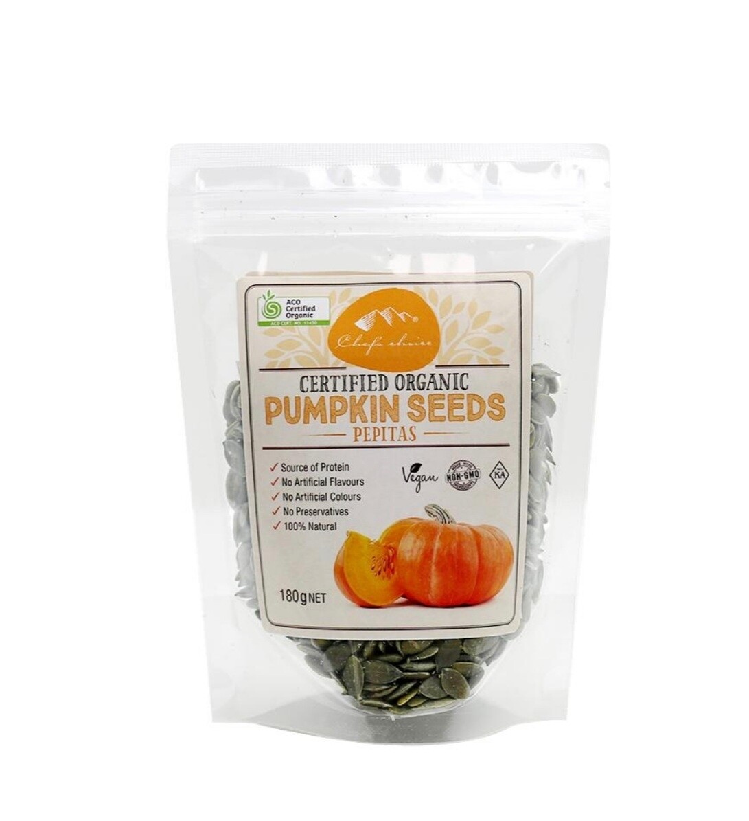 Chef's Choice Organic Pumpkin Seeds Pepitas 180g