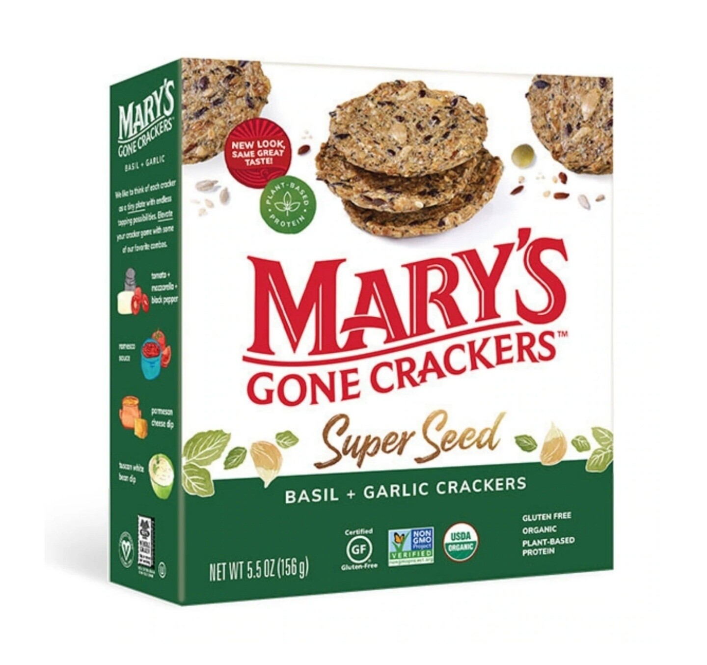 Mary's Gone Organic Super Seed Crackers Basil and Garlic 156g