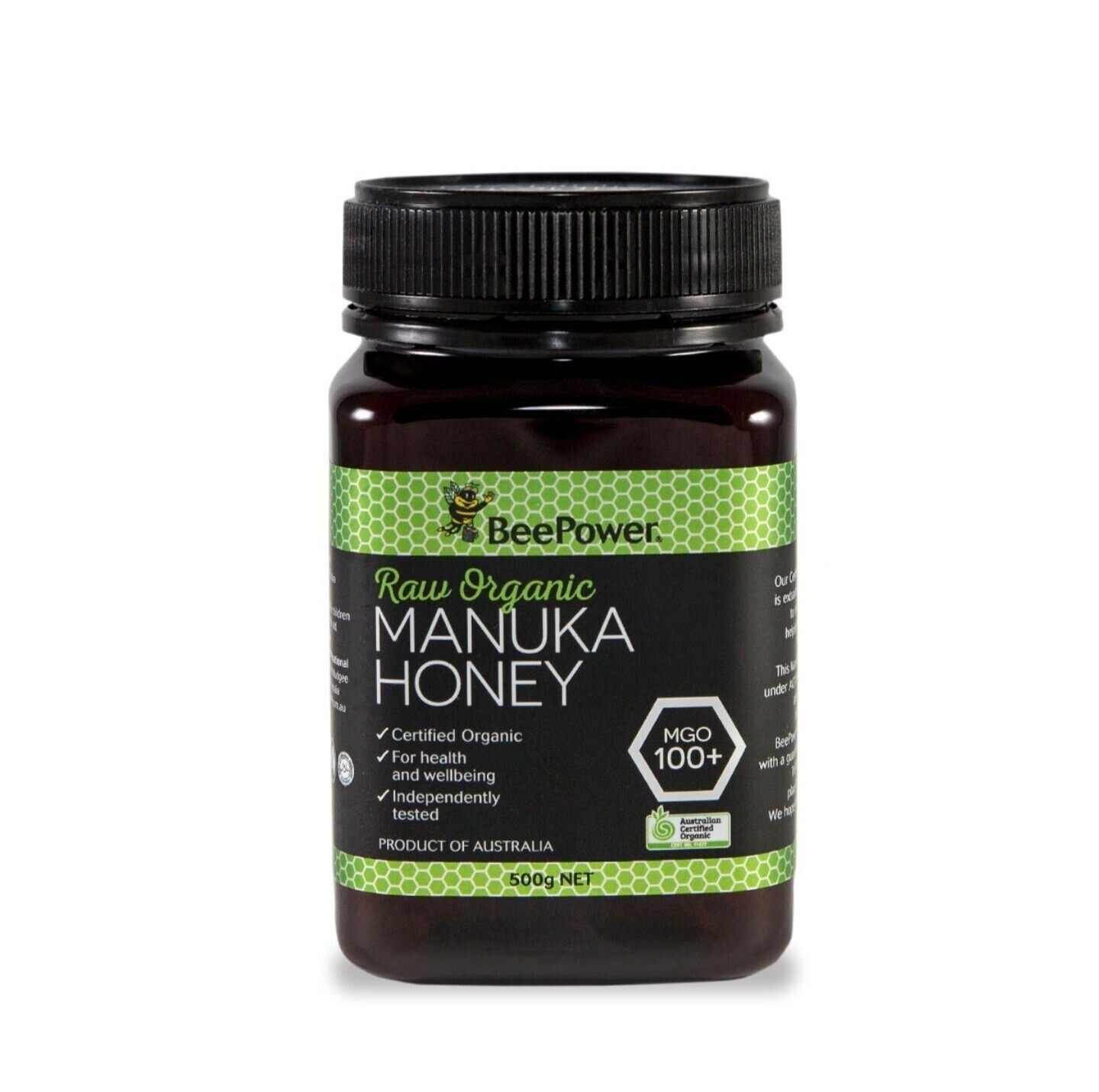 Bee Power Raw Organic Manuka Honey MGO 100+ 250g